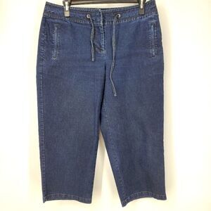 Liz Claiborne Liz Wear Dark Wash Womens Capri Pants Size 14